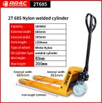 2.5T 550mm Nylon Wheel Complete Cylinder Hand Hydraulic Pallet Truck Hand