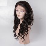 Virgin Human Hair Lace Front Wigs No Shedding For Black Woman , Medium Brown