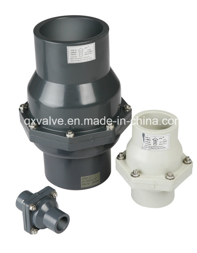 High Quality 3/4&quot;-8&quot; Socket Type Plastic PVC Check Valve