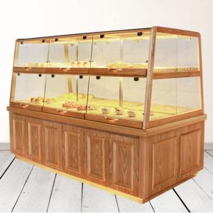 Wholesale Bread Cake Shop Display Showcase Wood / Glass Material With Energy Saving LED Light from china suppliers