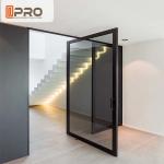 Weather Proof Aluminum Pivot Doors With Stainless Steel Locks And Handles Glass