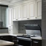 Luxury Wooden Quartz Stone Kitchen Countertop Cabinet Set OEM ODM Customized