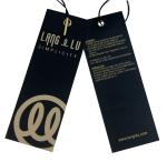 Gold Eyelet 400g Artpaper Gold Logo Clothing Hangtags For Lady Garments Matt