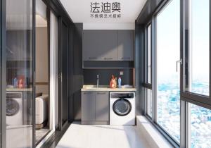 Wholesale Meridian Gray Finish Stainless Steel Laundry Cabinet With Built In Water Guard Design from china suppliers