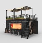 Container Cafe with Kitchen 20ft Steel Frame Galvanized Steel Bending 180g