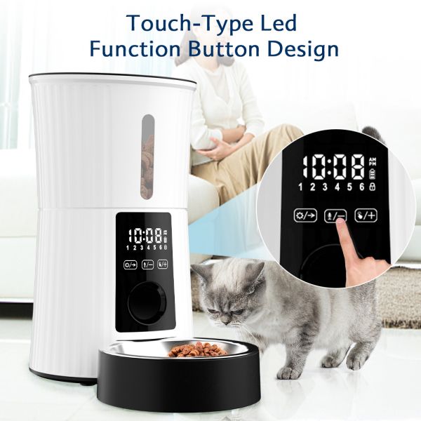 Intelligent Automatic Stainless Steel Portable Feeder Timed Quantitative Anti-Block Dispenser for Cats Dogs Solid Charge
