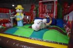 PVC Material Farm Themed Inflatable Fun City For Amusement Park With Slide Fire