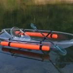Sea Unobstructed Glass Bottom Canoes , Two Man Plastic Fishing Boats With Rudder