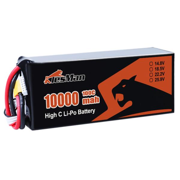 Lightweight Lithium Polymer Battery 6S 10000mAh 22.2V 50C 70C 100C for 10 inch