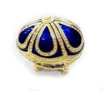 Handicraft faberge egg metal jewelry box Faberge Egg Trinket Jewelry Box with a