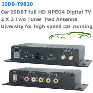Wholesale ISDB-T9820 Car ISDB-T Two tuner Two Antenna HD MPEG4 TV receiver for Brazil Peru Chile Costa Rica from china suppliers