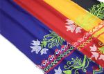 Blue Red Yellow Polyester Digital Printed Fabric Colorful Flower For Garment