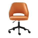 GENUINE LEATHER Office Chair with Wheels and Lumbar Support Black Brown or Brown