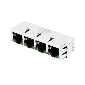Wholesale Halo HFJ14-1G41ER-L11RL Compatible LINK-PP LPJG46843AFNL 10/100/1000 Base-T Tab Down Green/Green LED 1x4 Ethernet Port RJ45 Connector from china suppliers