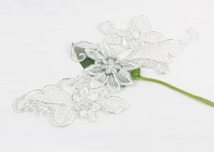 Wholesale Flower Embroidered Collar Lace Applique Patches For Silver Lace Wedding Dresses from china suppliers