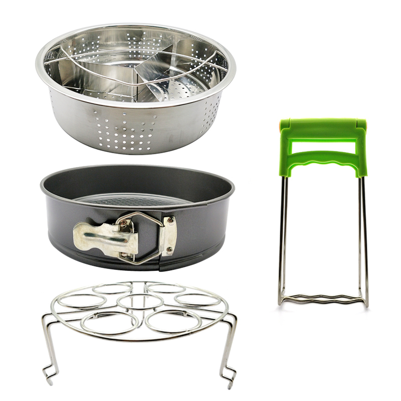 10 Pcs Kitchen Accessories for 5,6,8 Qt, Steamer Basket Egg Rack Springform Pan Silicone Pot Holder Egg Bites Mold with recipe