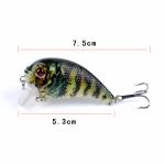 6 Colors 5.3CM/9g 6#Hooks 3D Eyes Plastic Painting Bait 0.30m-0.9M Floating