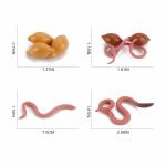 4 PCS Earthworm Farm Animal Life Cycle Model Figure Figurine Statue Set