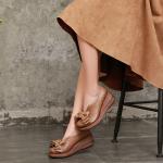 S045Original retro handmade women's shoes spring new products 2020 leather wedge