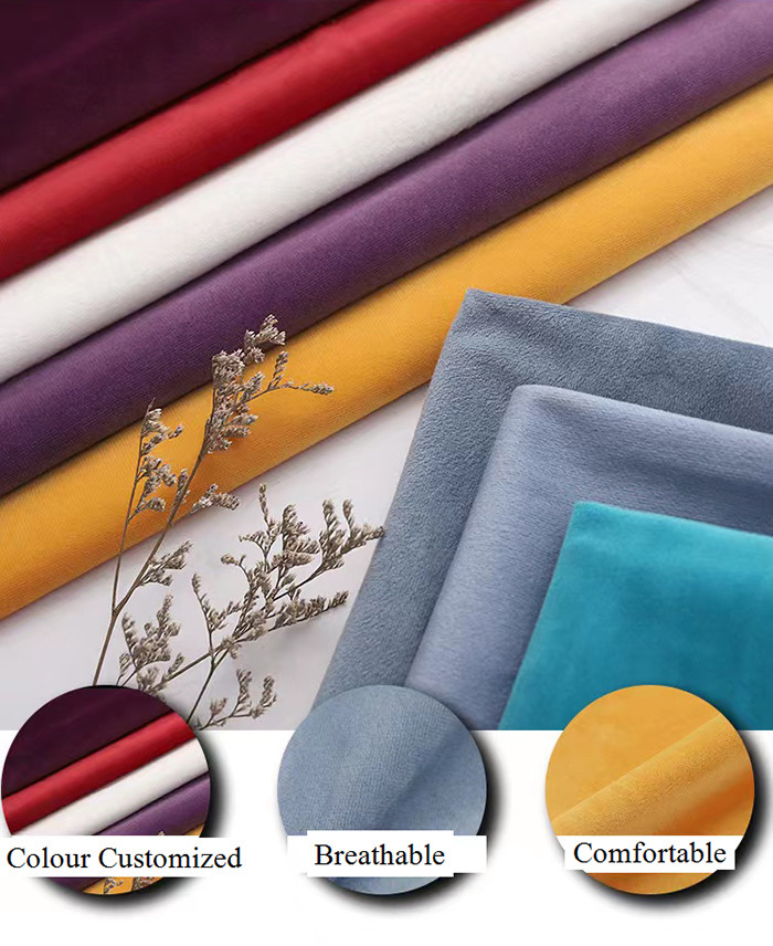 Polyester Holland Velvet Fabric Sofa Upholstery Fabric For Furniture Textile