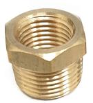1/4" x 3/8" Brass Hex Bushing, Female Pipe x Male Pipe, NPT