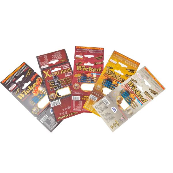 Custom Printing Hot Sale Enhancement Rhino Pills Packaging For Men Stock Display