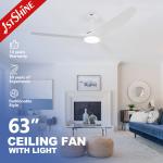 52/63 Inches Smart Ceiling Fan With DC Motor Controlled by Remote Control and
