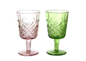 Wholesale Smooth Rim 88mm Colored Crystal Wine Glasses , Lead Free 10 Ounce Wine Goblet Glasses from china suppliers