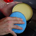 Blue Round 5 Inch Diameter Car Microfiber Towel