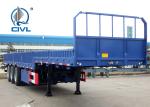 Three Axle Semi Trailer Trucks , Yeallow Color Sidewall Semi Trailer Flatbed