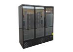 Plug In SECOP 3 Swing Upright Glass Door Freezer With Ec Motor