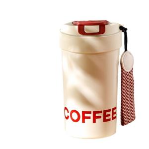 Wholesale Leakproof Spillproof 460ML Double Wall Custom Metal Tumblers Thermal Insulated Coffee Mug With Inner Ceramic Coating Flip Flop Lid Lightweight from china suppliers