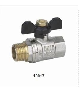 Wholesale 10017 Brass Ball Valve with butterfly handle and Nickel plating 25Bar from china suppliers