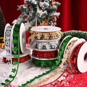 Wholesale 3cm*5y Ultrasonic Chritsmas Ribbon For Gift Packing And Garment Accessories from china suppliers