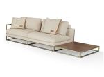 Leather Daino Col Living Room Sofa Set / Whiskey Inserts Fabric Sectional Sofas