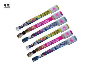 Wholesale Woven Logo Polyester Custom Wrist Bracelets For A Cause Plastic Clip Attached from china suppliers