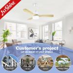 3 Color Led 48 Inch Solid Wood Ceiling Fan Remote Control Quiet