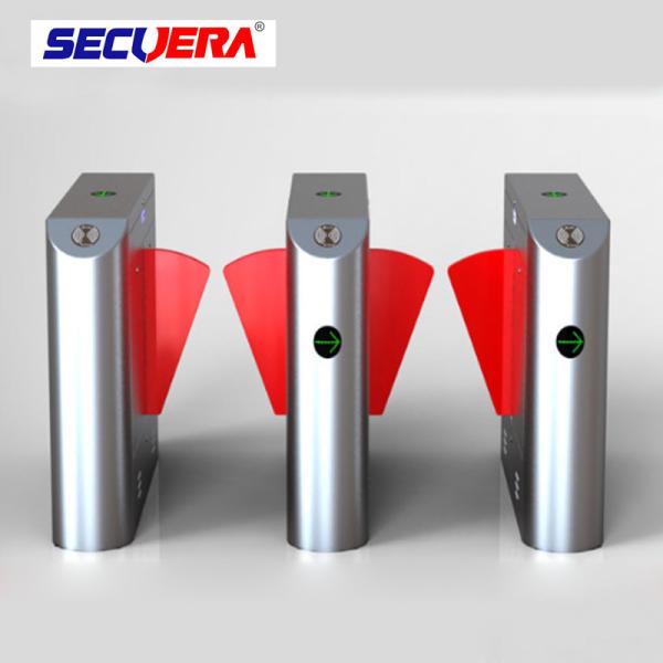 Quality Single lane Stainless Steel Gate access control turnstile system Fingerprint RFID card reader flap barrier for sale