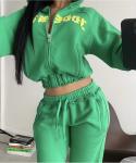 Custom French Terry Distressed Acid Wash Women's Tracksuit for Spring/Autumn