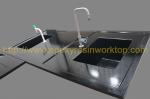 Resist strong slkalies corner countertop with monolithic , laboratory worktops