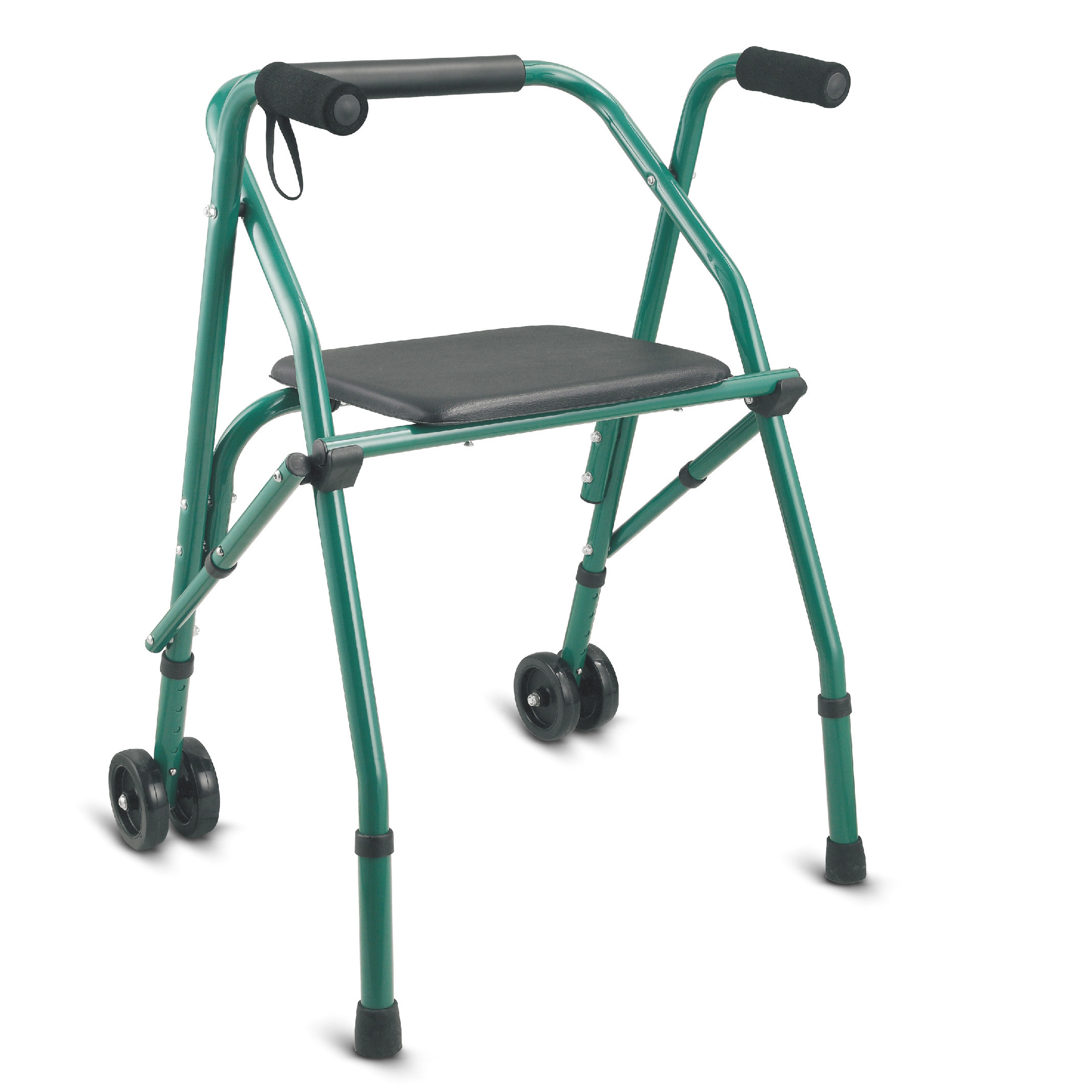 Foldable Aluminium Walking Aid 2 Wheel Walker With Seat , LightWeight Walking Aid With Wheels