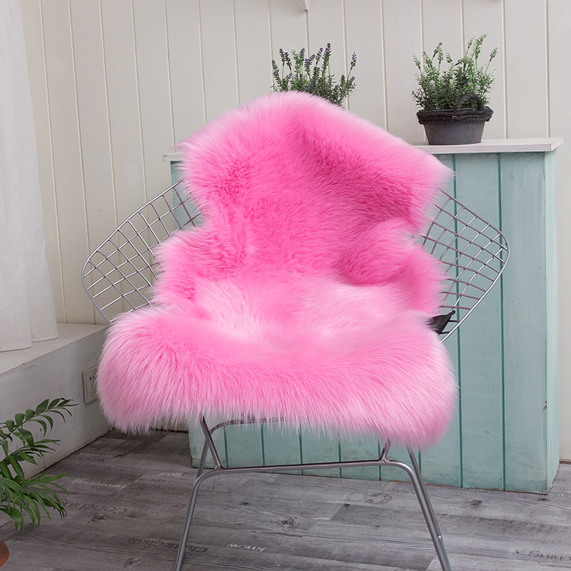 Customized Color Faux Fur Plush Decorative Chair Soft Cushion with 6-12cm-15cm Length