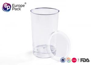 China ISO9001 Clear Plastic Disposable Cups With Lids Custom Logo Printed on sale