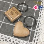 Hot Sale product Custom LoGO Pendant Rectangle Heart Square Round Wood Blank