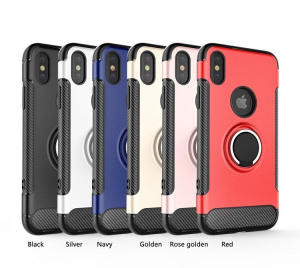 Ring Magnetic Armor bracket shatter-resistant Gold Silver Red Case For IphoneXS
