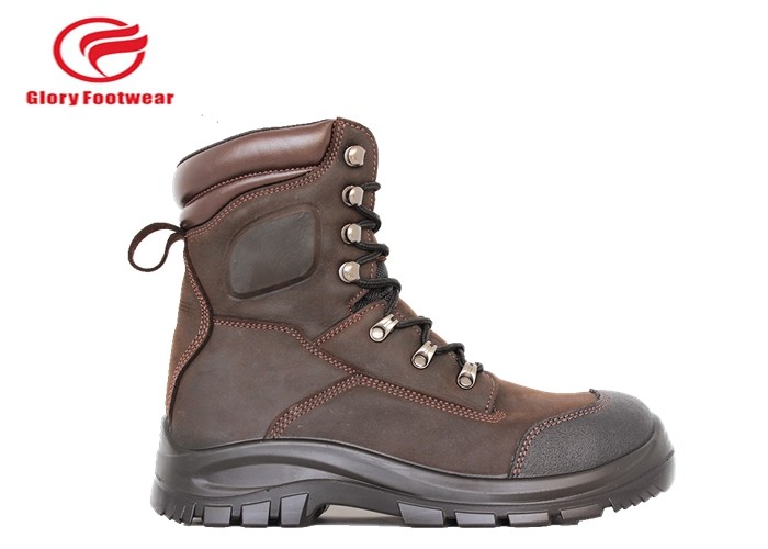 Delta Force Police Security Leather Safety Shoes , 8 Inch Rubber Sole Shoes For Work