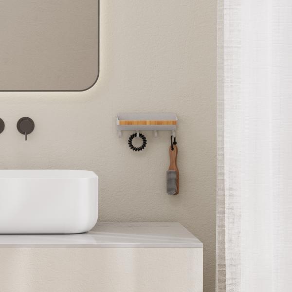 Wall Mounted Type Multifunction Magnetic Attraction Shower Rack for Modern