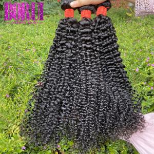 China Peruvian Virgin Jerry Curl Weave Human Hair Kinky Curly Natural Color Human Hair Weft on sale