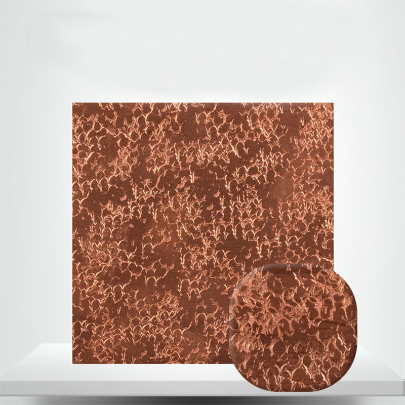 304 316 Red Antique Copper Finish Stainless Steel Sheet With Herringbone pattern Texture hammered metal sheets