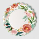 Disposable Flower Round Paper Plate Valentine Day Party Supplies Tableware Food